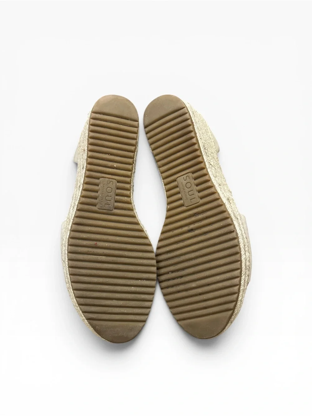 Naturalizer SOUL Womens Oakley Ankle Strap Wedge Heel Sandal Beige Size 9